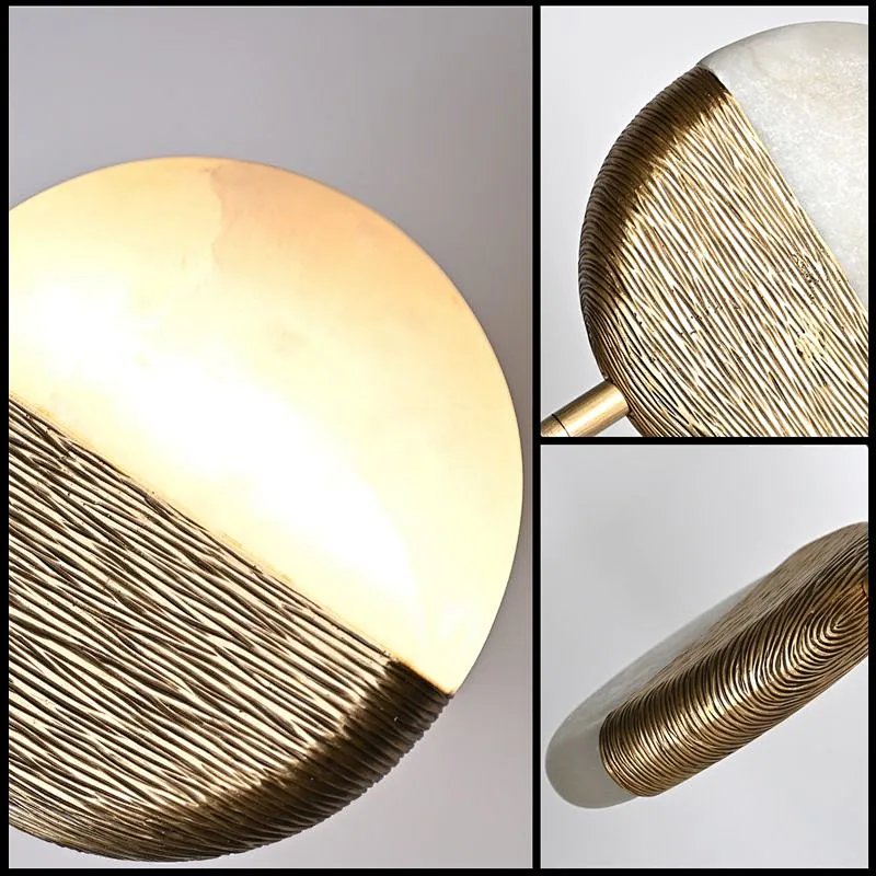 Creative sunrise antique brass hand dyeing finish alabaster wall lamp night light