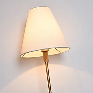 Classic simple knurled metal base fabric lampshade floor lamp
