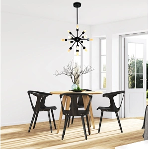 Starlight Bronze Finish Natural Selenite Stone Pendant Chandelier for Restaurant Living Room