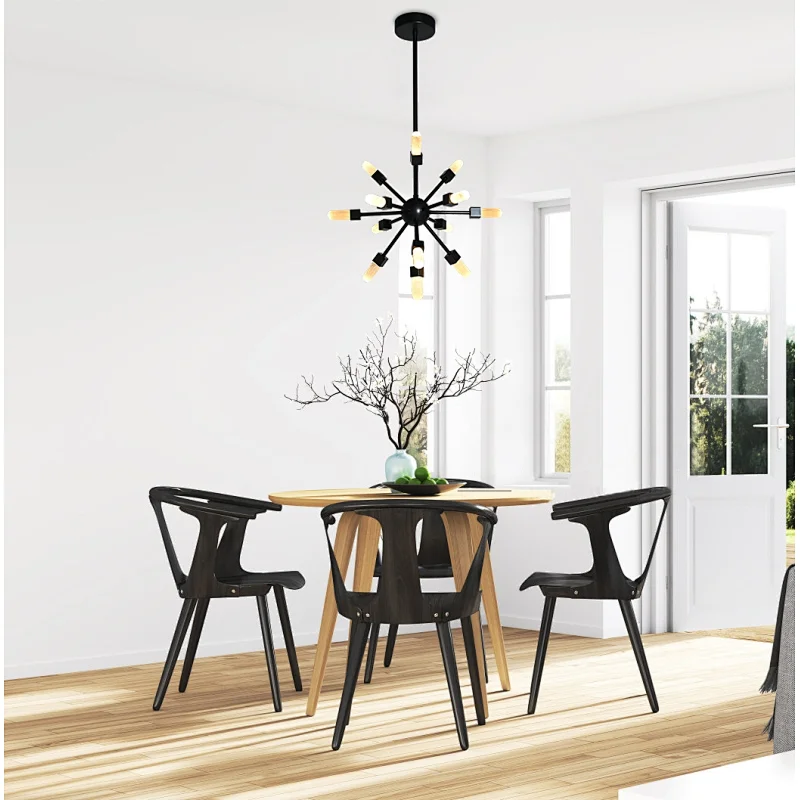 Starlight Bronze Finish Natural Selenite Stone Pendant Chandelier for Restaurant Living Room