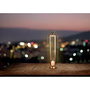 Hand dying brushed antique brass hexagonal windshield copper hand-held portable lantern