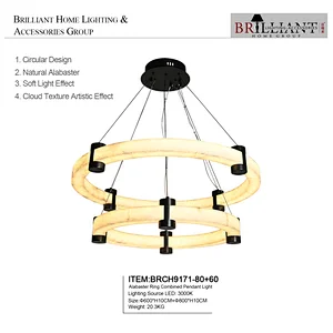 Alabaster ring combined  pendant light