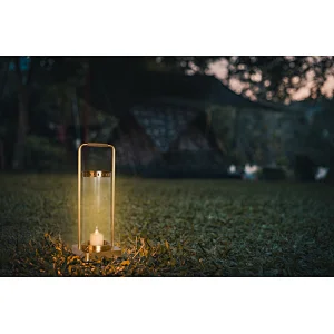 Medieval style antique brass brushed knurled handle copper hand lantern