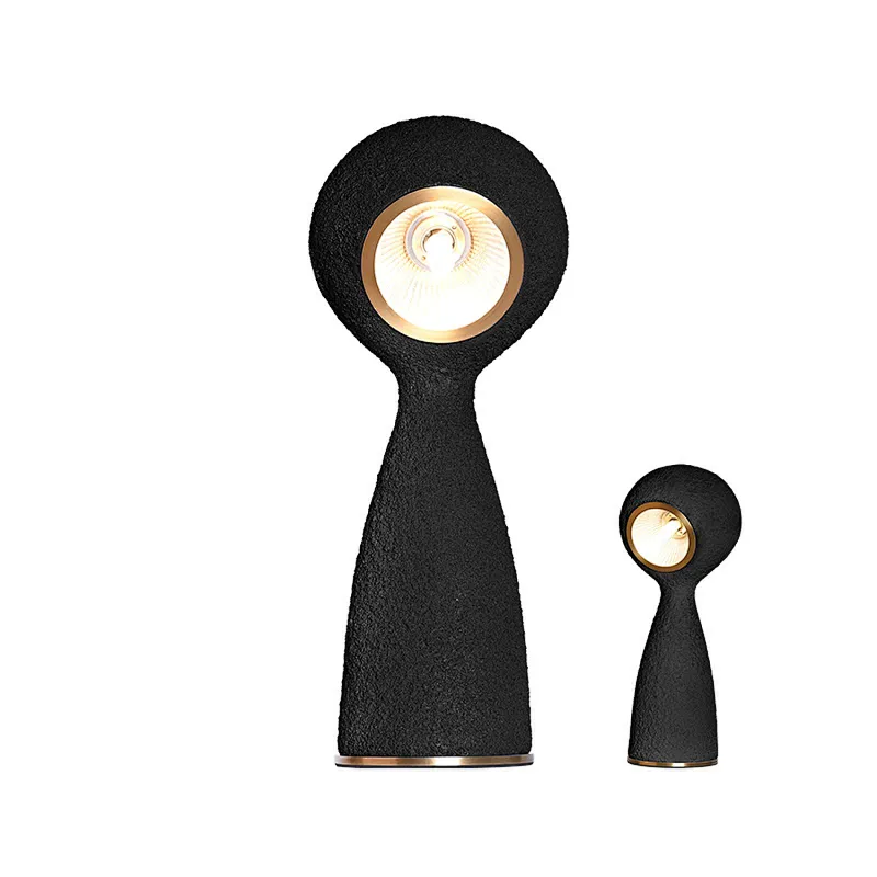 Elegant magical-drip dimmable Graphite black solid resin desk table lamp