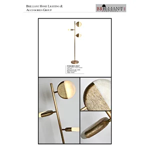 Creative sunrise 3 heads luxury antique brass hand dyeing finish alabaster standing floor lamp for living room bedroom