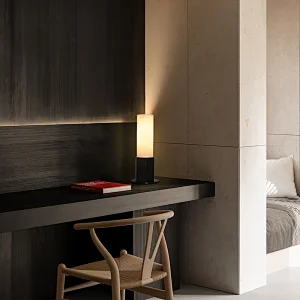 alabaster column table lamp