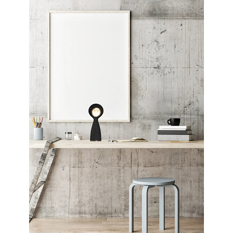 Elegant magical-drip dimmable Graphite black solid resin desk table lamp