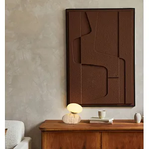 Travertine cobble base opal glass bedside dimmable mini night light