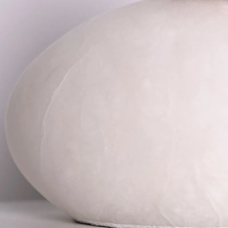 Alabaster cobble base opal glass bedside dimmable mini night light