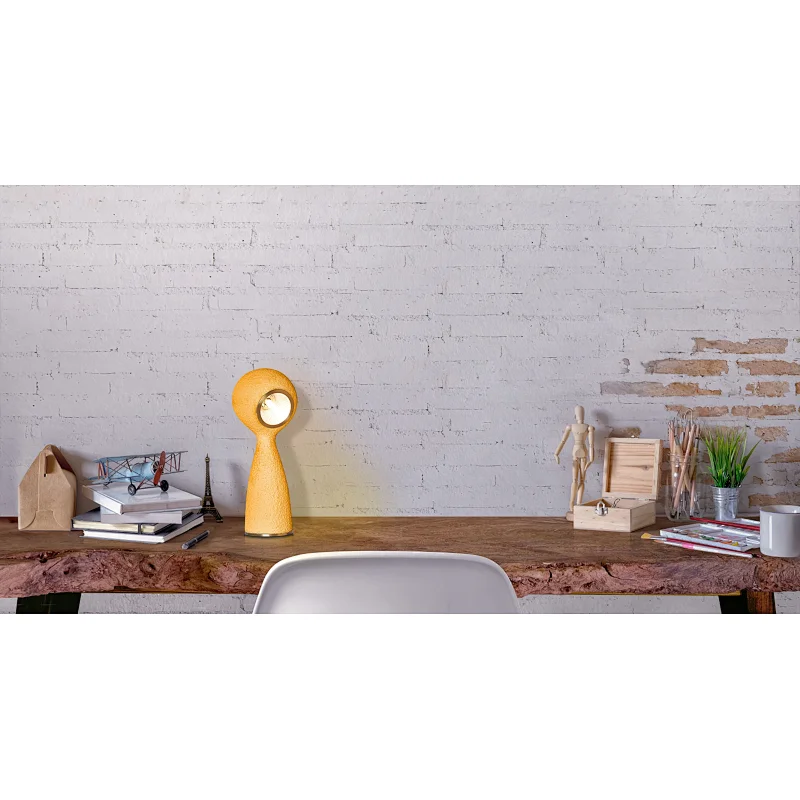 Elegant magical-drip dimmable Orange solid resin desk table lamp