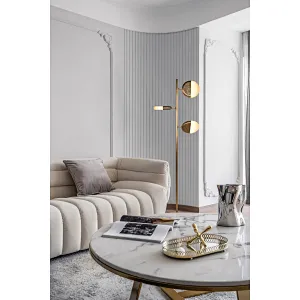 Creative sunrise 3 heads luxury antique brass hand dyeing finish alabaster standing floor lamp for living room bedroom
