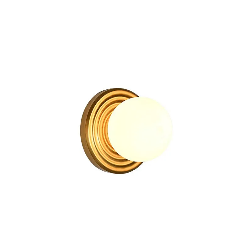 Opal glass ball antique brass base sand painting art wall light