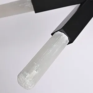 Modern Minimalist Combination Bronze Finish Natural Selenite Stone Hanging Lights Restaurant Pendant Lights