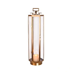 Hand dying brushed antique brass hexagonal windshield copper hand-held portable lantern