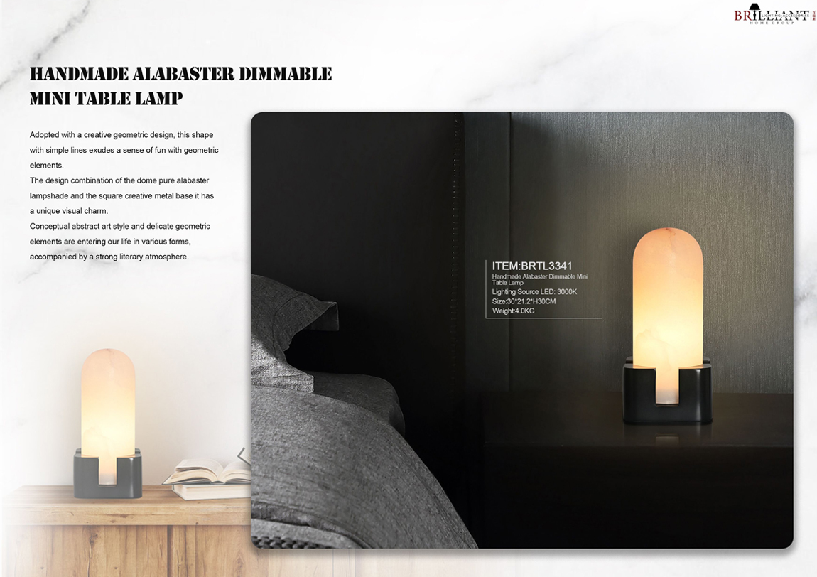 Handmade alabaster table lamp