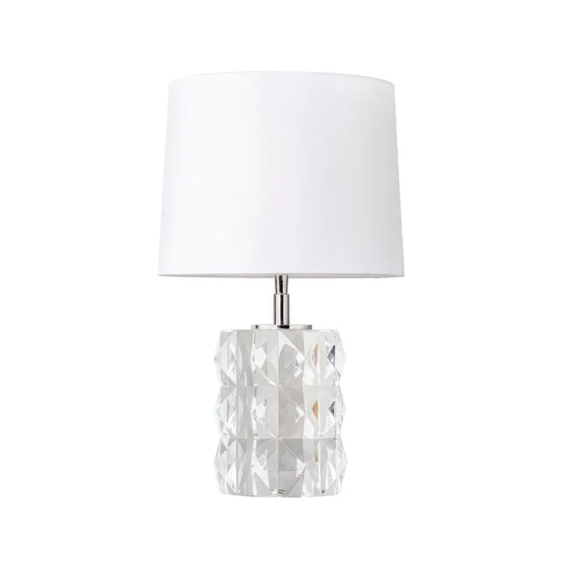 Luxury bright pyramid round crystal glass table lamp
