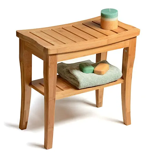 Bamboo Bathroom Seat Bench Shower Bench