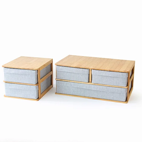 Bamboo Fabric Storage Boxes
