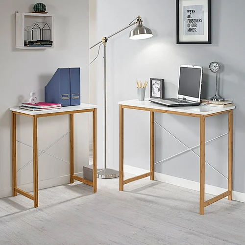 Modern Design Removable Bamboo MDF White Color Writing Office Table