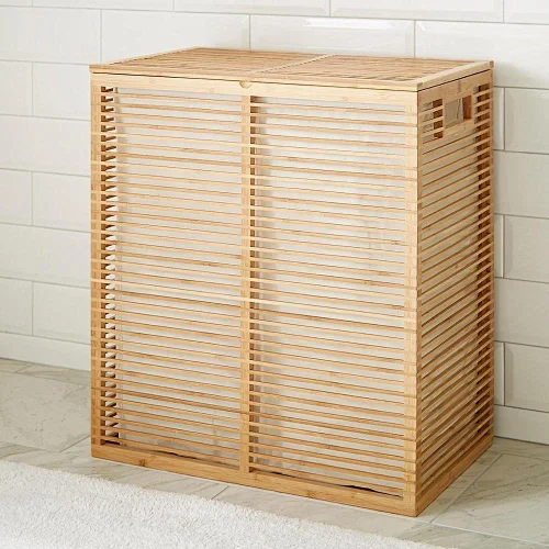 Bbamboo 2 compartment laundry hamper with removable bag
