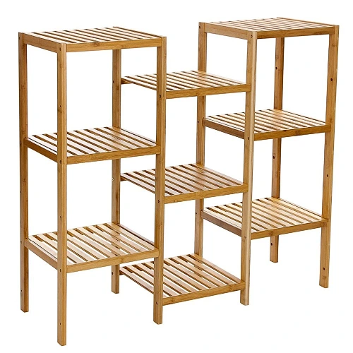 Bamboo Customizable Utility Shelf Bathroom Rack Plant Display Stand