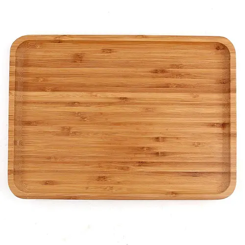 Wholesale Cheap Price Rectangle Solid Bamboo Tray for Kitchen