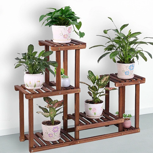 Wholesale Multi Functional Bamboo Pot Stand Flower Plants Display Rack
