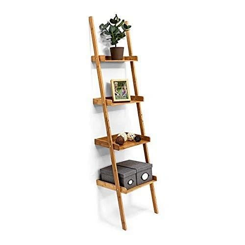 4 Tier Bamboo Book Plant Rack Storage Shelf for Home