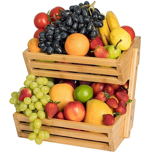 2 Tier Vegetable Fruit Basket Bowl Drainer Storage