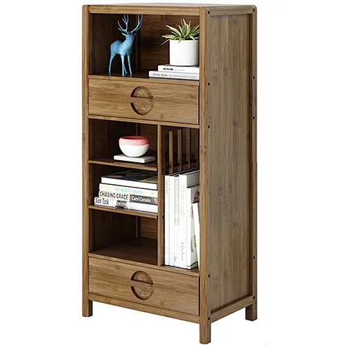 Floor-standing bookshelf bamboo storage rack simple locker shelf creative children small bookshelf cabinet wood bookcase