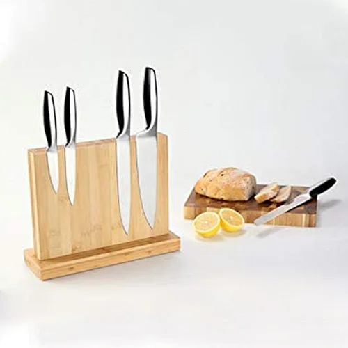 Bamboo Magnetic Knife Block Holder Cutlery Display Stand and Storage Rack