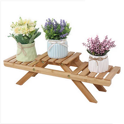 Bamboo Table Flower Plant Stand Racks