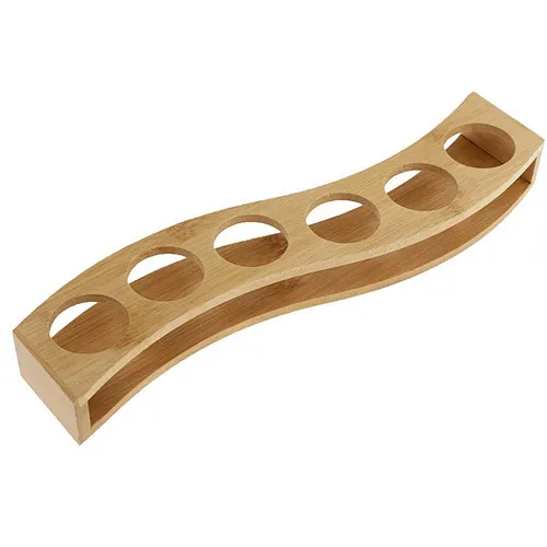 Heat Resistant Serving Tray Bamboo Shot Cup Holder Rack