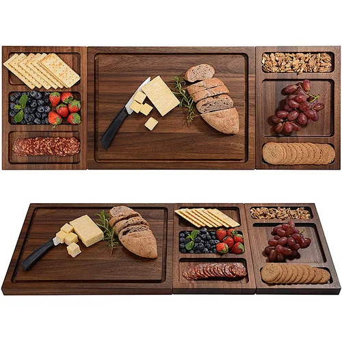 Luxury Charcuterie Bamboo Cheese Serving board with Knives Cheese Tools