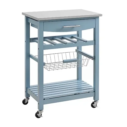 Stainless Top Storage with Drawer Furniture Kitchen Trolley Cart