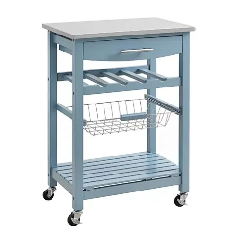 Stainless Top Storage with Drawer Furniture Kitchen Trolley Cart