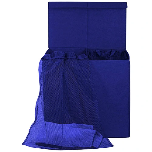 Two Fabric Laundry Basket with Lid