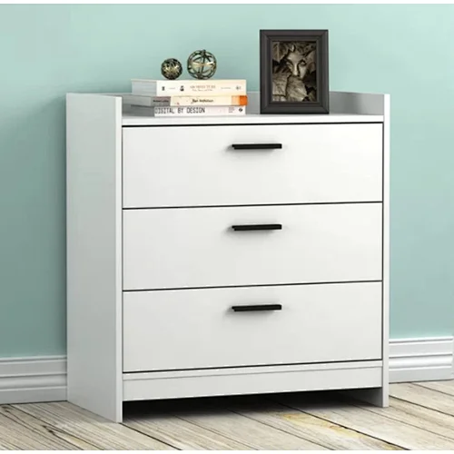 Wooden Nightstand With 3 Drawers Bedroom Side Cabinet