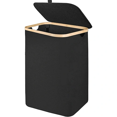 Wholesale Foldable Storage Fabric Bamboo Laundry Hamper Basket With Lid