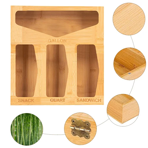 Kitchen Food Fridge Storage Holders for Kitchen Organization and Ziplock Bag Storage Organizer