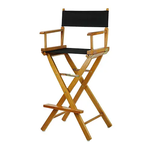 Home Make up Chair Folding Director Chair Bamboo Frame with Black Canvas