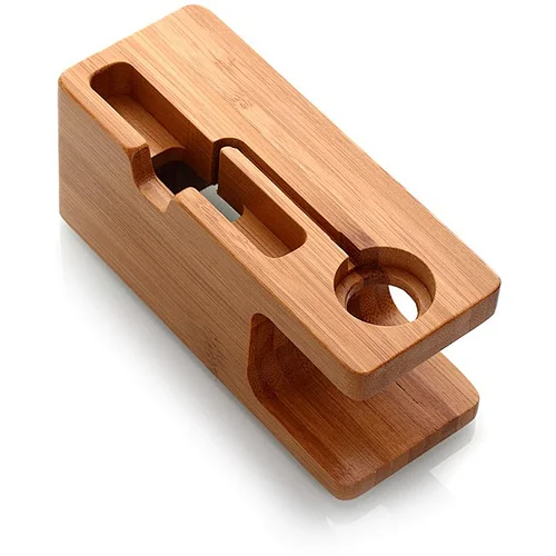 Eco-Friendly Bamboo charging station for mobile phone display stand rack