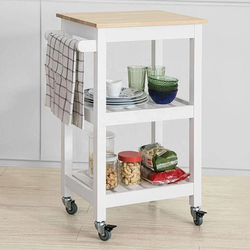 Kitchen Rolling Storage Island Serving Cart on Wheels Drawer and shelves