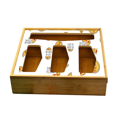 Bamboo Wood Kitchen Drawer Ziplock Bag Storage Organizer