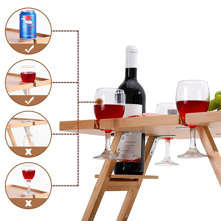 Outdoor Multifunction Acacia Long Wood Bamboo Large Cheese & Charcuterie Board with Wine Rack