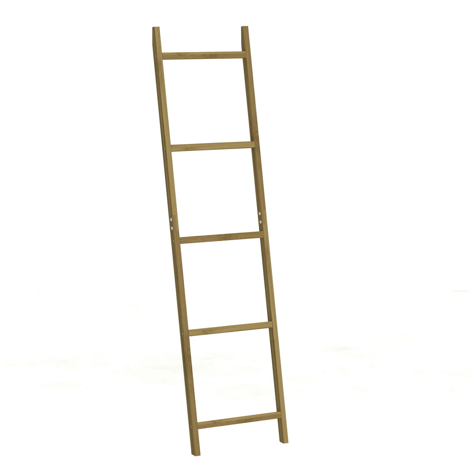 Bathroom Bamboo 5-Tier Wall Leaning Ladder for Hanging Towels