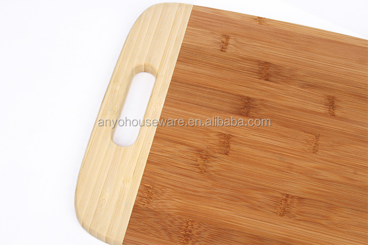 Eco-Friendly high quality custom design kitchen bamboo cutting board with handle