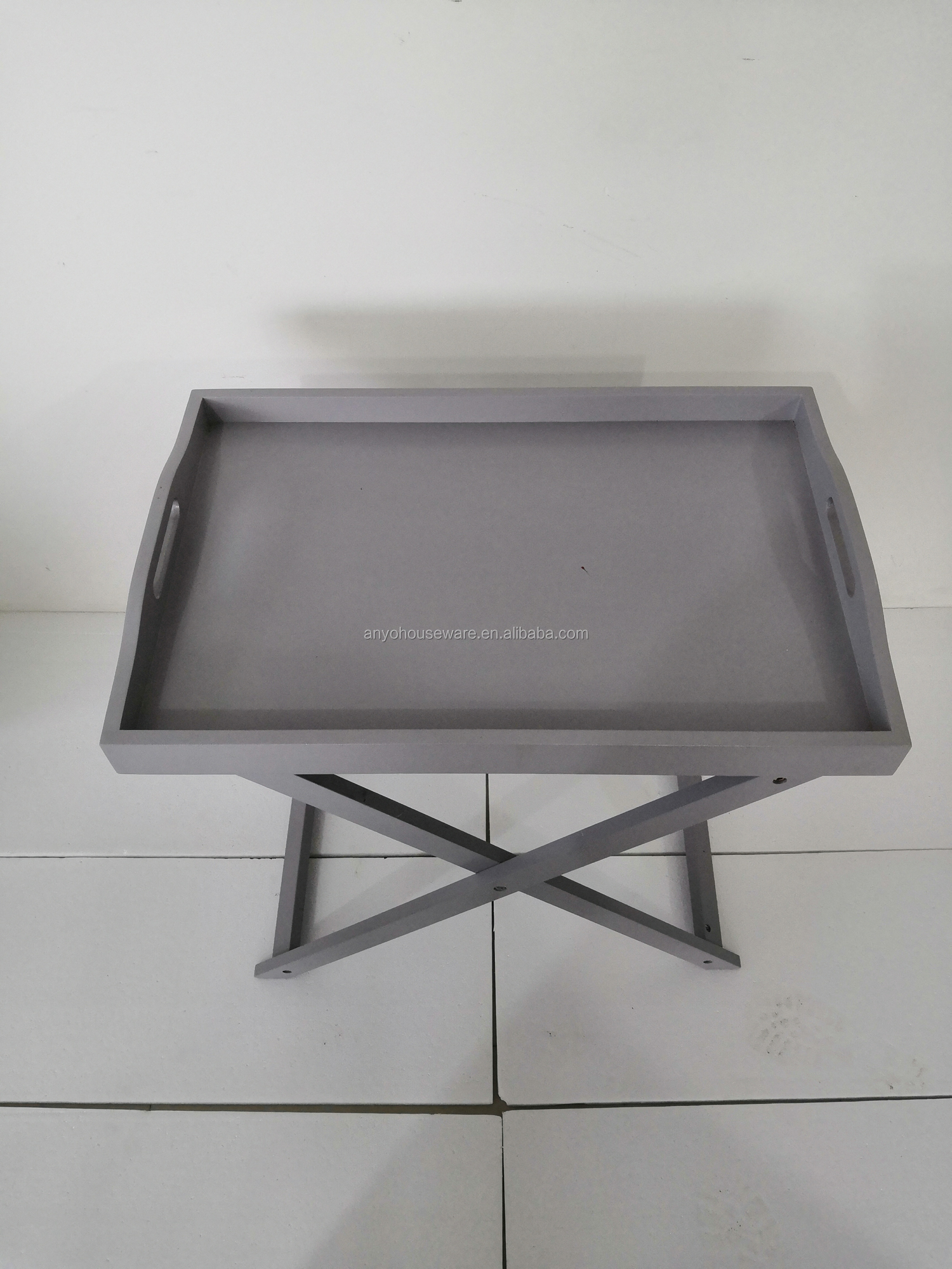 Removable and foldable white color coffee tray table serving table