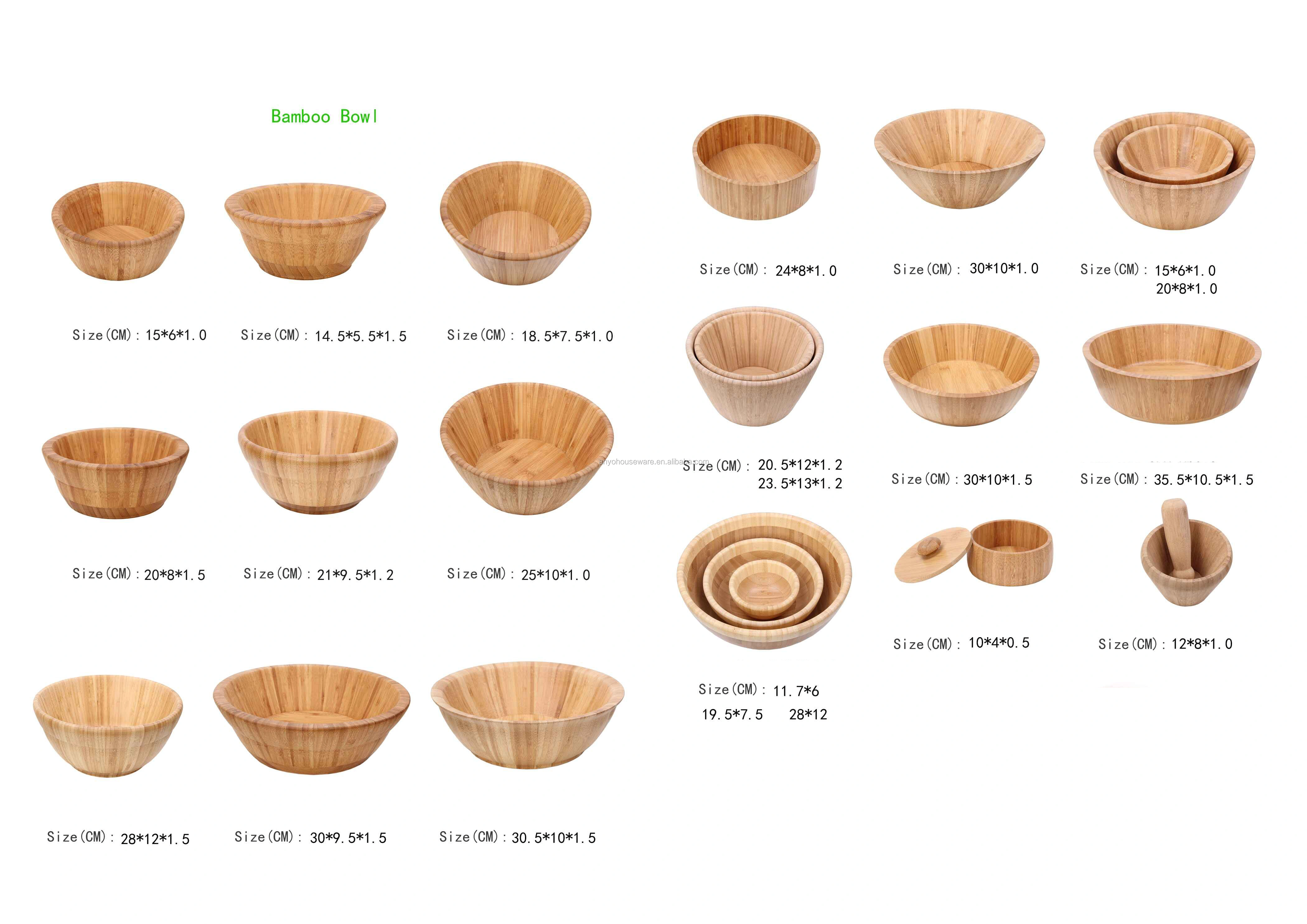 Wholesale multifunctional Personalized Wave Natural Bamboo Salad Bowl