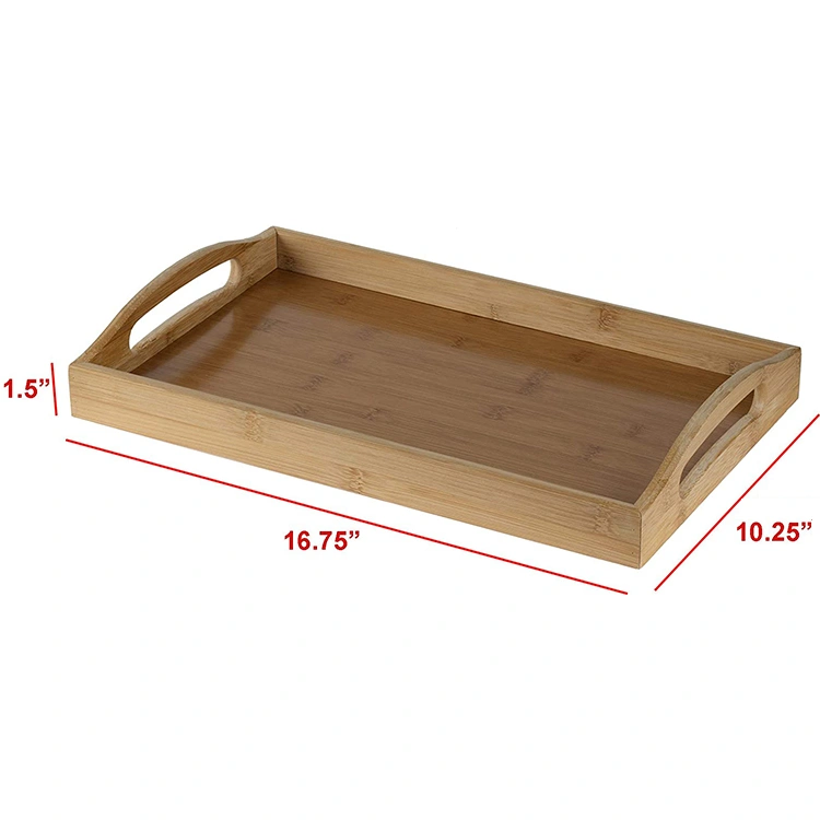 Wholesale Household Use Natural Rectangle Bamboo Breakfast Lap Tray Fruit